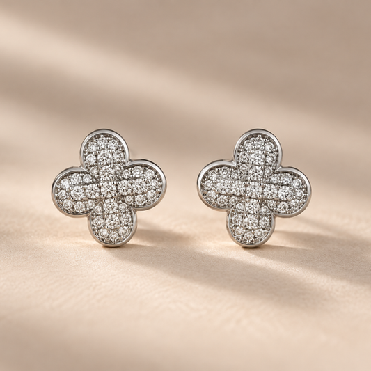 Flower Crystal Stud Earrings