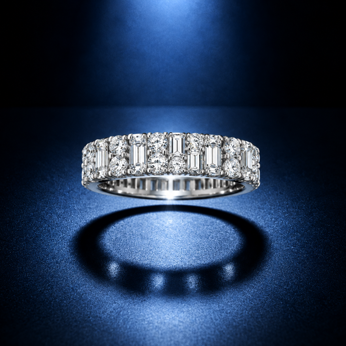 Rectangular Stone Band Ring
