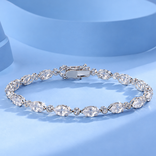 Silver Leaf Link Bracelet