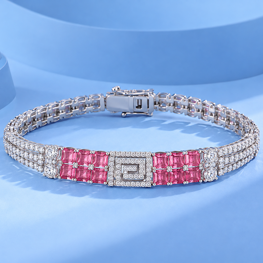 Pink Stone Geometric Bracelet