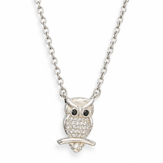 Silver Owl Pendant Chain