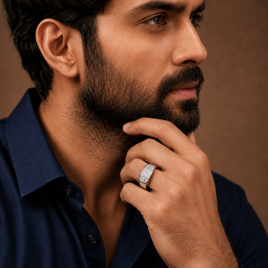 Regal Square Silver Ring