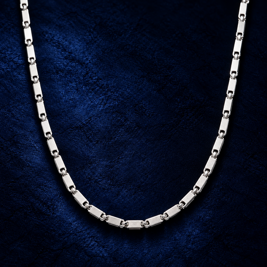 Silver Men's Box Link Chain